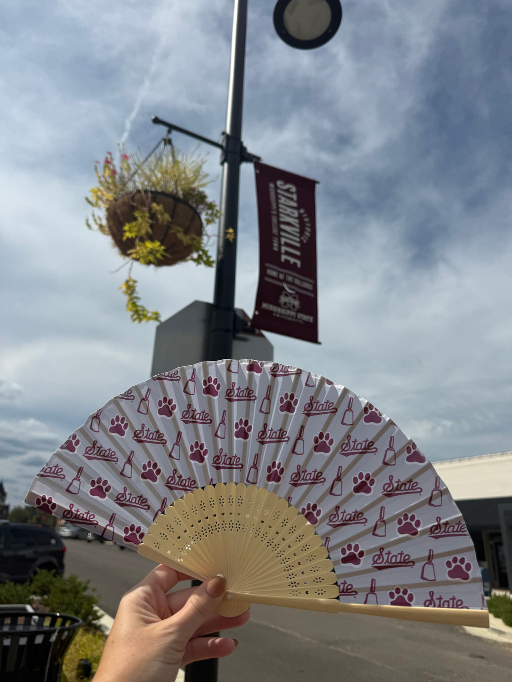 Mississippi State Pattern Handheld Folding Fan